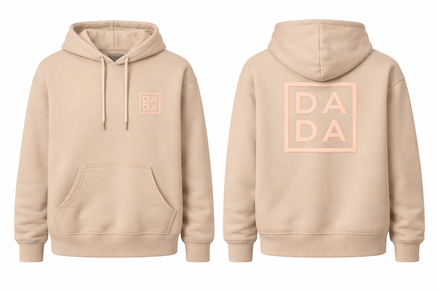 DADA Hoodie ultra Tan w/peach logo