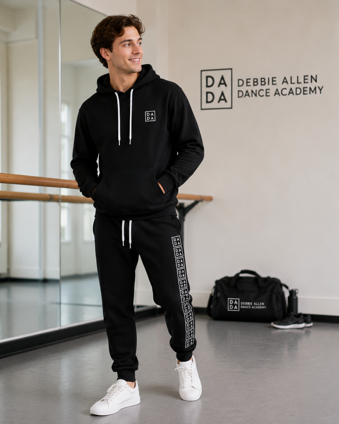 classic black and white Dada hoodie pullover