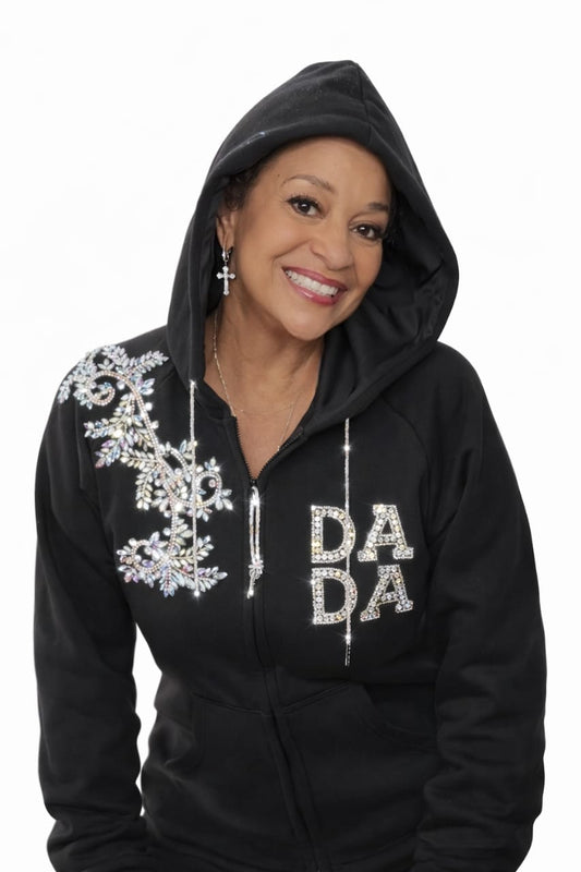 Classic DADA Jumper Black Zip Up Onesie
