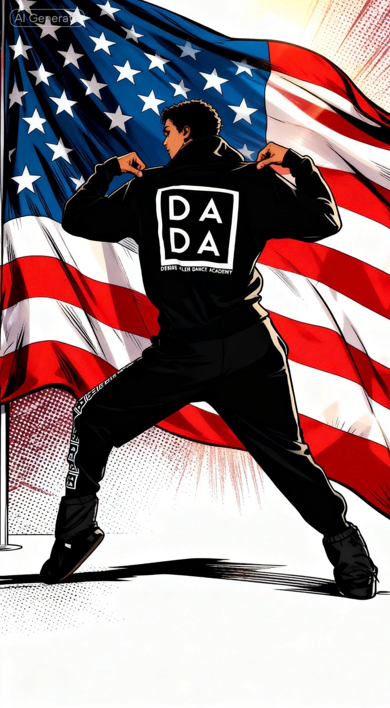 classic black and white Dada hoodie pullover