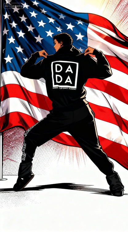 classic black and white Dada hoodie pullover